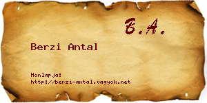 Berzi Antal névjegykártya
